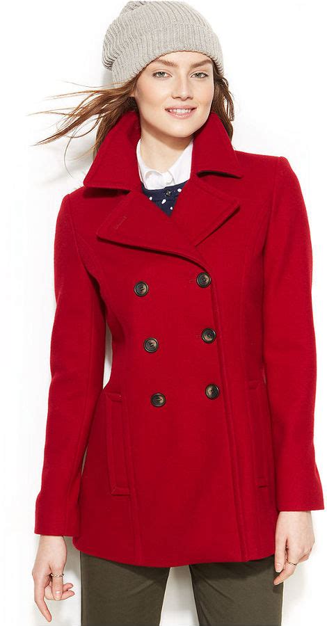 tommy hilfiger pea coat womens|tommy hilfiger double breasted peacoat.